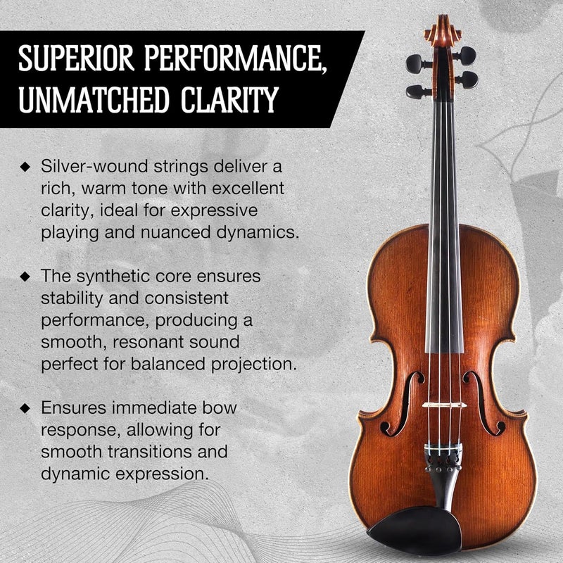 JARAGAR Evoke Violin D, Synthetic Core, Silver Wound | Violin String for Professionals and Aspiring Violinists | Fast, Direct Response with Brilliant Sound Color | Made In Denmark - Image 4